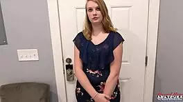 I am Astrid, fingering my shaved pussy deeply while sucking a hard boner