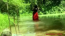 Ebony wife fucks pastor during water baptism ceremony.