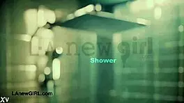 fresh-faced model takes a relaxing shower!