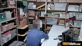 Cute Redhead Teen Shoplifter Caught And Punished In Garage