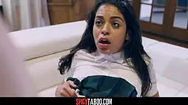 Virgin teen 18+ surrenders to taboo stepsibling threesome