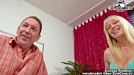 Hey, check this skinny blonde German girlfriend shared in first MMF casting