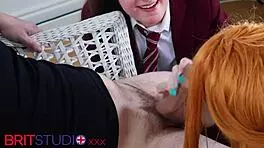 Ellie & Victoria suck teacher's cock 😍