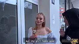 Hunt4k Blonde Babe Naomi Love Flashes Natural Boobs and Cheats on Boyfriend in Public POV