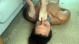 Naughty Girlfriend Ties Friend for Footjob
