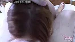 Redhead Scarlet Skies riding stepdad Seth Brogan, damn lucky!