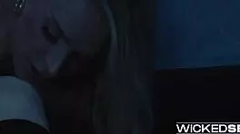 The hunger scene 1 with emma hix involves fucking, kissing, and deepthroat.