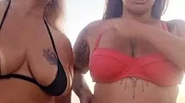 Talking dirty at the beach with my naughty friend, then we took a newbie’s virginity lol 😈