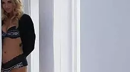 All natural amateur babe with tattoo rips clothes while stripping her shaved body