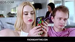 Step brother fucks phone-addicted sister Chloe Cherry