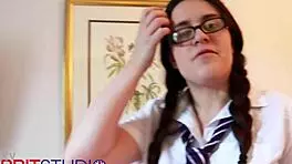 Naughty British College Student Makes Her Step-Dad Cum!