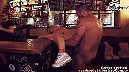 Public Date Turns Wild with German Blonde Flashing in Berlin POV Scene.