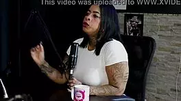 Marcelly Mello in sheer red lingerie.