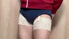 look at maid's huge ass with buttplug getting anal play!