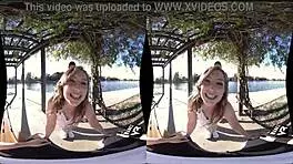 Girls sharing cock in VR