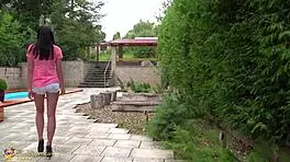 Pimply stepsister with beautiful ass deserves a facial for her good deeds