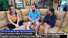 Mira Monroe fucked missionary backstage before sucking cock close-up