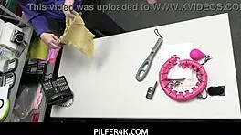 teen caught stealing, mall cop takes her in custody for deepthroat