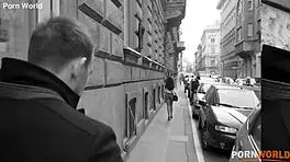 Deepthroat Sucking Her Smuggler in Heels and Shorts