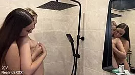 Sensual Common Bath with Kissing, Caressing, and Licking All Over