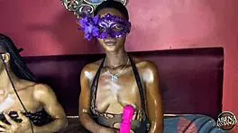 Two Slim Teens Play with Themselves and Each Other Before Foursome with Two Big Black Dicks