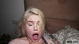 he fucked the blonde cutie all night with deepthroat and cum in mouth