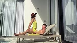 skinny blonde rides in cowgirl