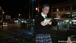 Preachers Teen 18+ Faces Group Action in Public Outdoor Scene