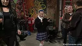 Preachers Teen 18+ Faces Group Action in Public Outdoor Scene