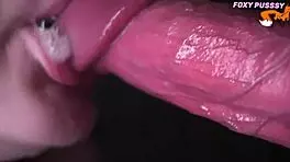 Babysitter gives close-up milking blowjob to monster cock in teasing asmr