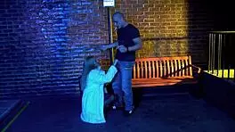 Cassie, the young milf, sucks and fingers her mother-in-law's cock on the bed