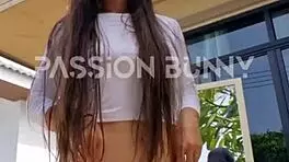 Choosing panties in public! Can you help me, neighbor?