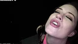 Jessica Sucks Big Cock Through Gloryhole, Cumshot Goal Reached