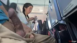 Public airplane dick flash gets me cumming in two minutes, huge cock exposed 😏