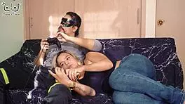 My Stepbro Push His Big Cock Into My Mouth While Playing Games