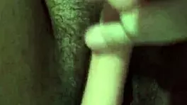 Teen 18+ virgin rubs pussy with dildo, can't let it enter. She's masturbating solo.