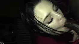 my amateur 19yr old spanish girl deepthroated that black cock