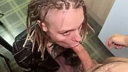 Her Leather Jacket Ignited Him So Much, We Nearly Broke the Table With Blowjob, Doggystyle, and Missionary