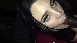 my amateur 19yr old spanish girl deepthroated that black cock