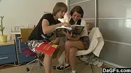 petite brunette student bends for anal idea