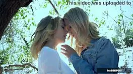 Scarlet Red & Black Eden Outdoor Lesbian Teaser!