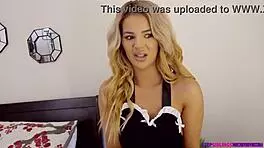 Maid stepsister surprises with blonde teen fuck
