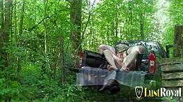 Blonde Teen 18+ Lillian Takes Hard Anal Pounding in the Woods