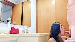 Stepdaughter Bent Over For Intense Doggystyle Fuck By Stepfather In Bathroom