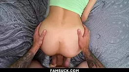 Stepsiblings Reyna Delacruz and Nade Nasty's fight turns into rough doggystyle fucking.