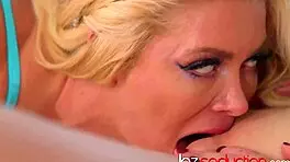 Lexi Lore gets her pussy licked by two blonde lesbians in a steamy three-way