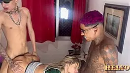 Latina Teen Prostitute Takes Two Bareback Cocks In Pussy At Once