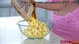 stepsis delivers blowjob with small tits and big ass.