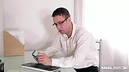 Anal Inspectors Join Flexible Teen Jemma Valentine for Group Ass Orgy on Sofa