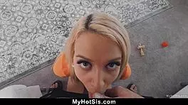 Step brother learns stepsister is good at blowjobs